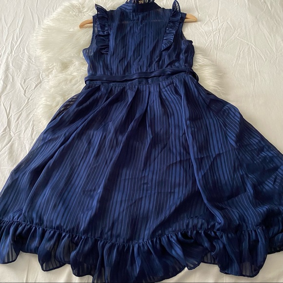 Midnight Blue • Striped Satin Dress - Picture 7 of 10